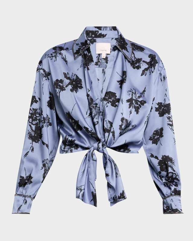 Marianna Embellished Satin Carnation Top